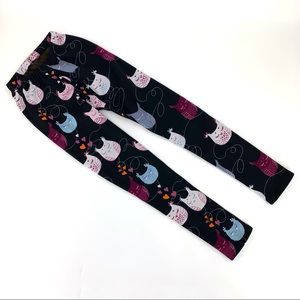 2/$20 Just Cozy Owl Print Fur Lined Leggings, XS/S